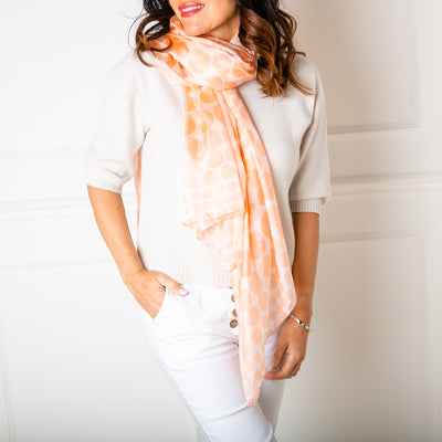 Coral Spot Silk Scarf